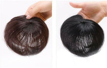 Natural 100% Human Hair Loss Hair Top Cover Clip on REAL Wig Piece extension