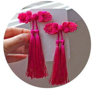 Girls Kids Children Chinese new year Princess QIPAO Costume match hair Clips