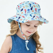 Boys Girls Kids Children Cotton Sea Horse Travel Bucket Sun Hat Cap strap