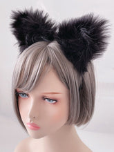 Women Girl Fluffy Fur Cat Kitty fox Bear Costume Ear Party Hair head band Hoop