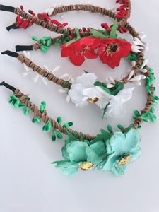 Women Girls Flower Vine Boho Woodland Rustic Wedding hair headband band hoop