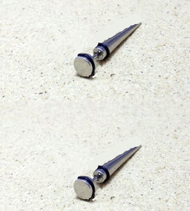 Men Fake Tunnel Taper 316L Titanium Steel Spike Gothic Cone Earrings Piercing - Sophisticated Jewelry for Women