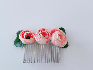 1 Women Girl Dance Wedding Bride Party Artificial Flower Metal hair Comb Pin