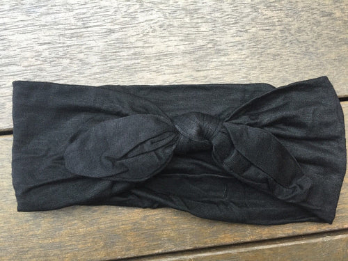 Women Girls 70' 60' Retro Bunny Party bow boho Headband Hair band Bandana Wrap black