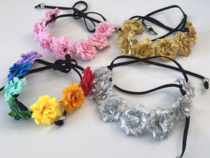 Women Girls Small Flower Party Beach Adjustable Crown hair headband Garland