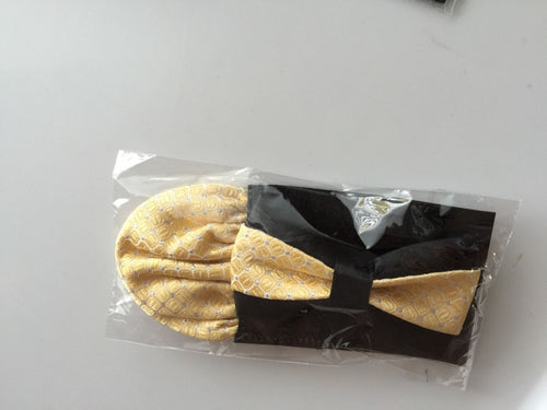 MEN or Kid Boy Party Cocktail Formal Wedding bowtie Necktie tie pocket hanky Set Kids gold set