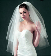 Women Cream / White Bride Hens Night Wedding Hair Head Veil WITH COMB Accessory PURE WHITE