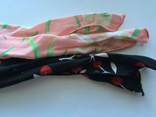 Women Girls Cherry retro Wire Bunny Ear adjustable bow scarf Hair head band Wrap