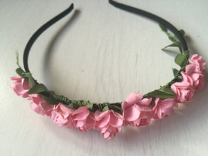 Women Girls baby Flower Fairy Boho Floral Wedding hair headband band hoop PROP Peach Pink