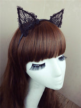 NEW Women Lady Girl Bunny Kitty Cat Ear Party lace crochet Hair head band Hoop