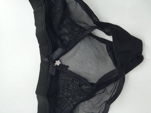 Women Sexy Seductive Black Lace Net Open Back Underwear Panties Thongs undies