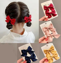 AU 2x Girls Children Party Ponytail Bow Ribbon School Hair CLIPS accessory