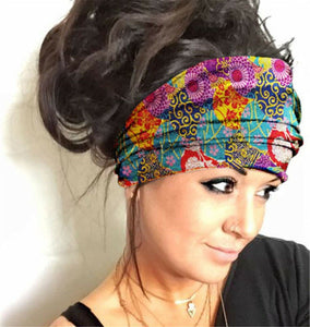 Women Boho Bohemian Paisley Dreads Wide Bandana Yoga Hair Band Headband Durag