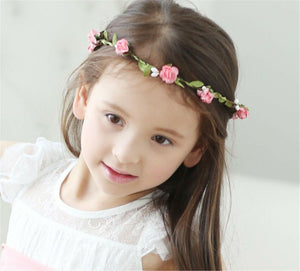 Girl Children Boho Fairy Blossom Flower Leaf hair headband Tiara Garland Wreath