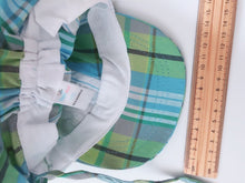 Boys Kids Lion Children Cotton Green Check Travel Neck Cover Sun Hat Cap strap