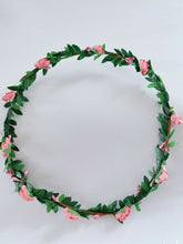 Women Girl Flower Fairy Boho Bridal Simple Beach Tiara Crown hair headband Garland Peach Pink