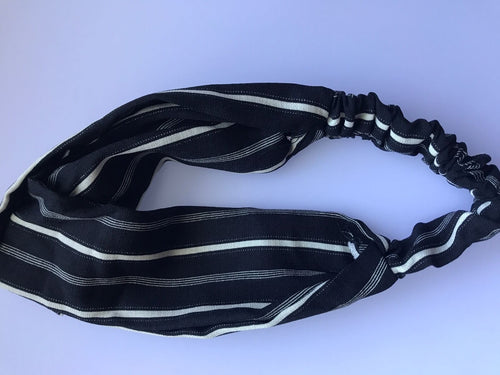 Women Lady Retro bohemia Stripe Cross Bandana Hair Wrap Head band headband Scarf Black Stripe Cross headband