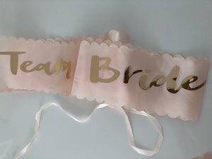 AU Bride to Be Team Hen's Night Party Wedding Rose Gold letter Sash Sashes Belt TEAM BRIDE