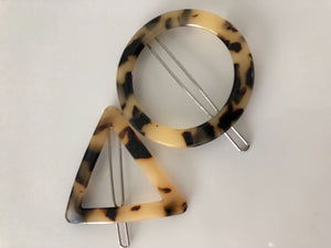 1x Women Girl Leopard Pattern Geometry Acrylic Agate Color Side Hair Pin Clip