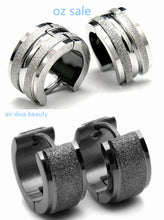 New Man Stainless Steel Frosted matte finish Hoop Earrings Piercings Gift him
