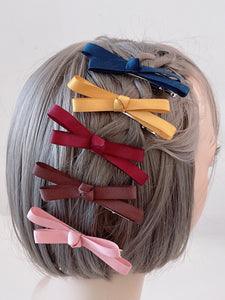 1x Women Girl School Color Bow grosgrain Ribbon Lace Alligator Hair Clip Pin