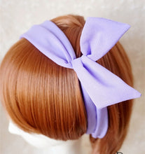 Women Lady Girl solid color Wire Bunny Ear adjustable bow scarf Hair head band