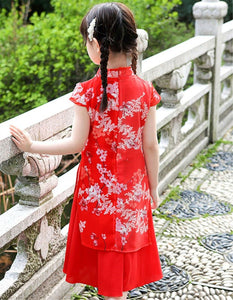 Girl Chinese New Year Asian Traditional Han QIPAO Costume Tunic Summer Dress