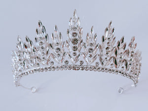 NEW Women Bride Wedding Crystal Red Or Silver Proper Prom Tiara Party High Crown