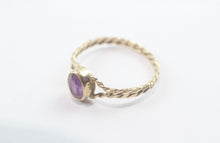 British Vintage 9ct Gold Purple Amethyst Solitaire Ring