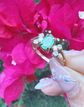 Vintage 2005 9ct Gold Emerald & Diamond Ring Size N