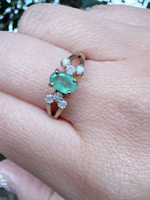 Vintage 2005 9ct Gold Emerald & Diamond Ring Size N