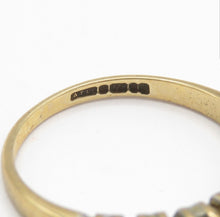 Vintage 9ct Gold Emerald & Diamond Half Eternity Ring Size J 1/2