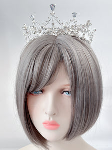 Women unique bride Prom Party Crystal Silver Color Tiara Crown