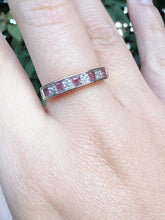 Vintage 9ct Gold Ruby Diamond Eternity Ring Size N