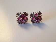 Vintage Birmingham 1979 9ct Gold Ruby Cluster Earrings