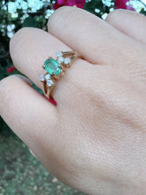 Vintage 2005 9ct Gold Emerald & Diamond Ring Size N