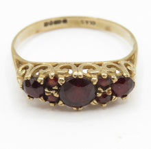 Vintage 9ct Gold Garnet Ring Size P Birmingham 1993