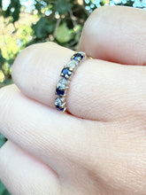 Vintage 9ct Gold Sapphire Diamond Ring Size K London 1986