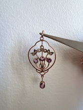 Antique Edwardian 9ct Rose Gold Amethyst Pendant