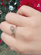 Vintage 1988 9ct Gold Ruby Eye Snake Serpent Ring Size N 1/2