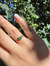 Vintage 9ct Gold Emerald Toi et Moi Ring Size K