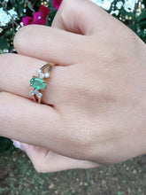 Vintage 2005 9ct Gold Emerald & Diamond Ring Size N