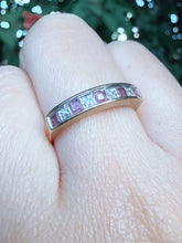 Vintage 9ct Gold Ruby Diamond Eternity Ring Size N