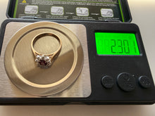 Vintage 10K Gold Ruby & Diamond Halo Ring Size L