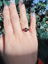 Vintage 1973 9ct Gold Garnet Trilogy Ring Size K