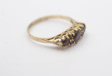Vintage 9ct Gold Garnet Ring Size P Birmingham 1993