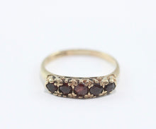 Vintage Birmingham 9ct Gold Garnet Ring