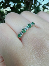 Vintage 2004 9ct Gold Emerald Diamond Ring Size O 1/2