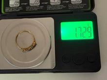 Vintage 1991 9ct Gold Emerald & Diamond Five Stone Ring Size M 1/2