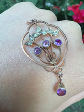 Antique Edwardian 9ct Rose Gold Amethyst Pendant